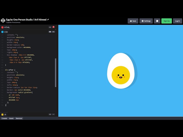 ASMR Programming - Egg in HTML & CSS - No Talking