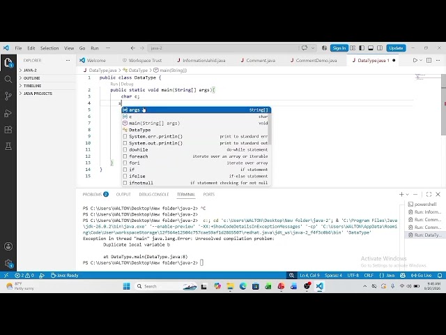 Java Bangla Tutorial 5 :Variables and Data types 
