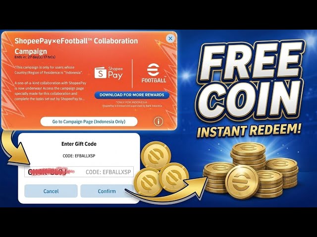 New Free Coin Gift Code Campaign eFootball 2026