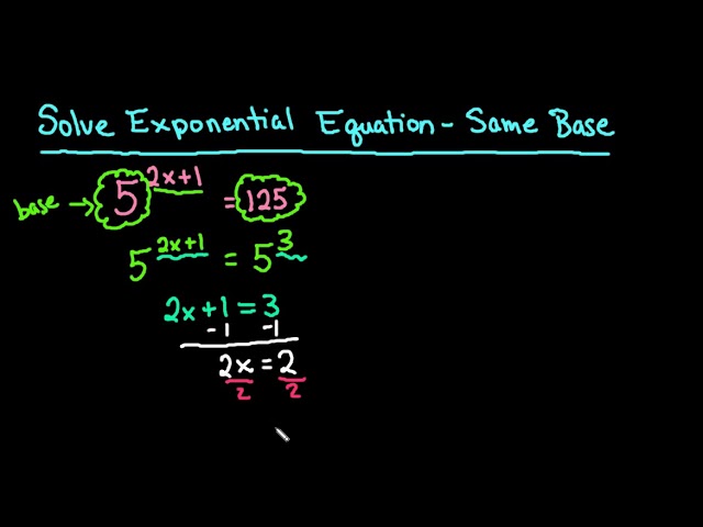 Solve Exponential Equation Same Base Ex 1