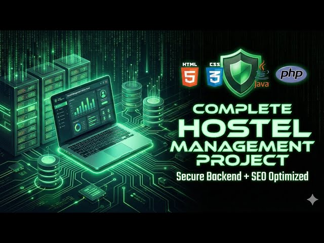 Hostel Management System Full Project | HTML CSS Java PHP | Secure Backend + Database