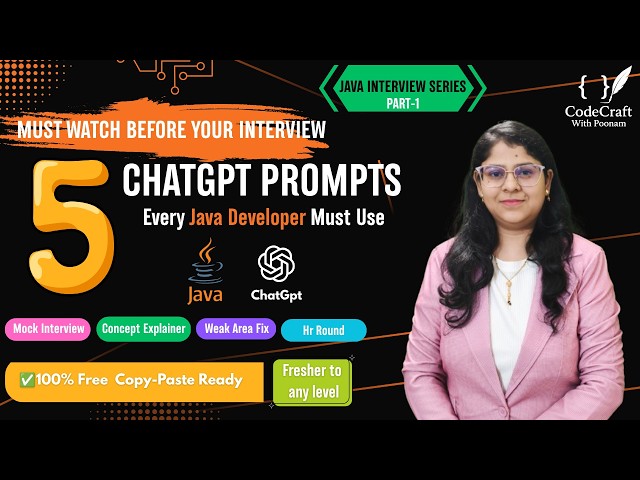 5 ChatGPT Prompts Every Java Developer Must Use Before Interviews | CodeCraft with Poonam