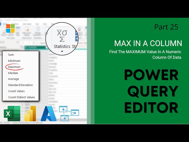 25. Find MAX Value In A Column | Power Query Editor Maximum