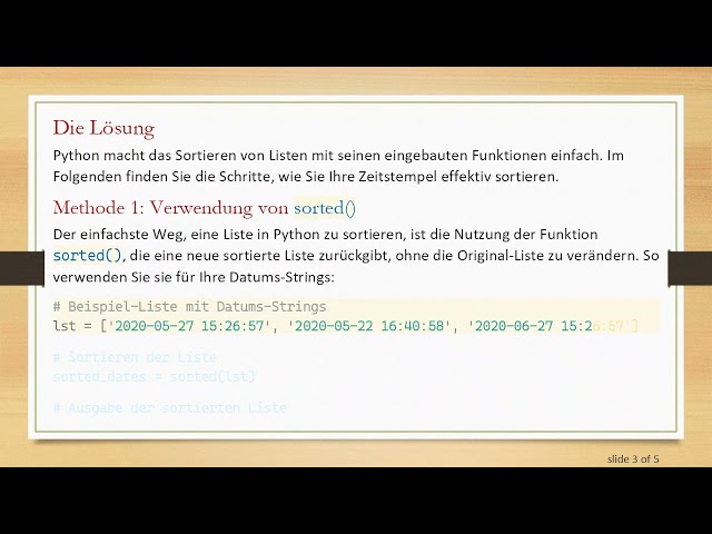 Wie man Datum und Uhrzeit von Alt nach Neu in Python sortiert