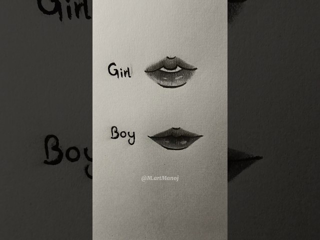 Lips drawing tutorial ✏️(girl and boy)#drawing #lips #shorts #tutorial #youtubeshorts