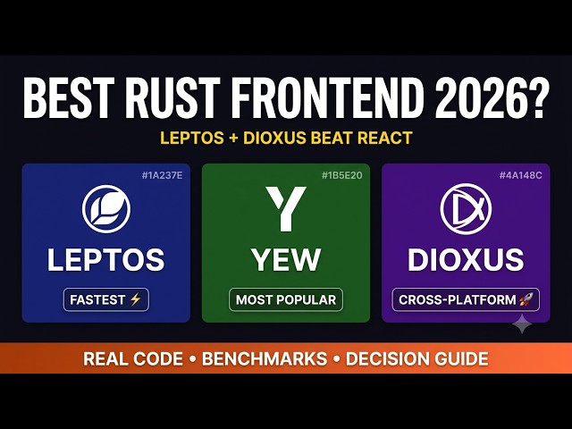Leptos vs Yew vs Dioxus in 2026 — Best Rust Frontend? (Real Code + Benchmarks)
