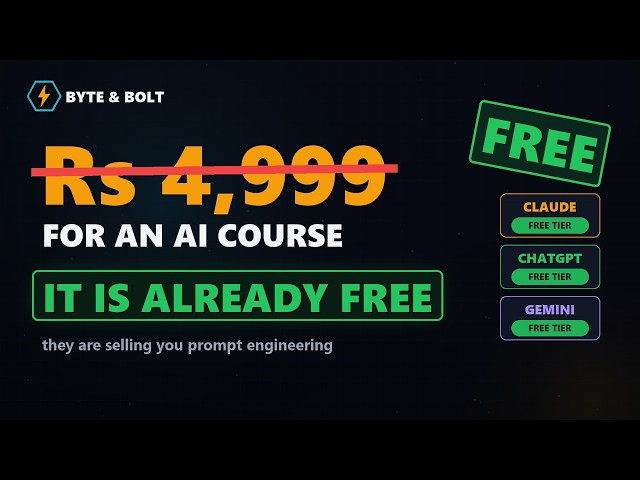 The Rs 4,999 AI Course Is Already Free | Claude, ChatGPT & What's Worth Learning