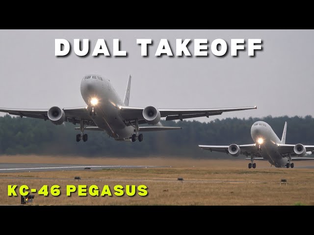 Rare Dual KC-46 Pegasus Takeoff at RAF Mildenhall | F-22 Raptors Depart Fairford 🫆