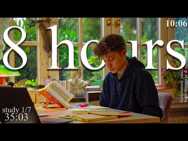 LIVE | 8-HOUR study with me📚⛈️ rain sounds & pomodoro timer 60 & 10