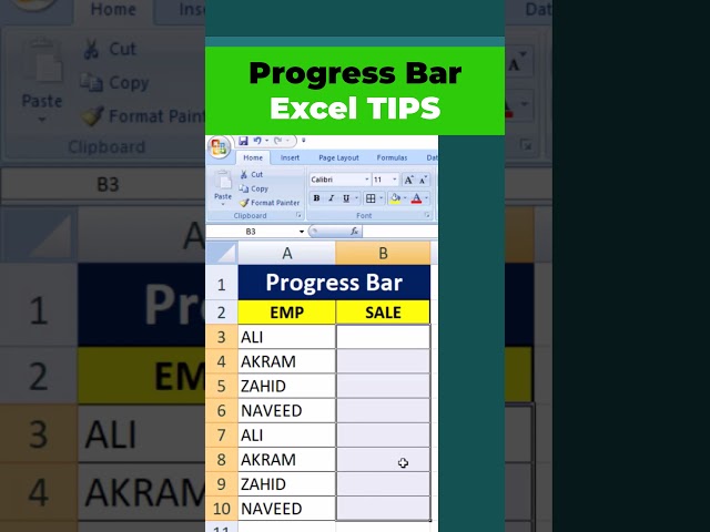 How To Make Progress Bar In Excel | Microsoft Excel Tutorial #Progressbar #ExcelTips #ExcelTutorial