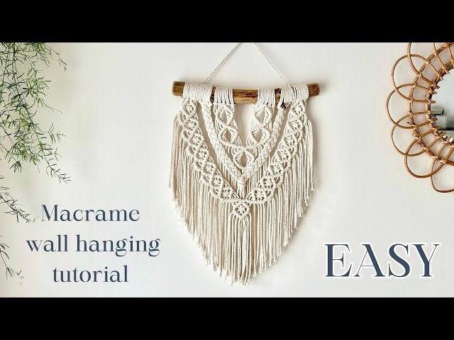 Macrame wall hanging tutorial - step by step - for beginners DIY