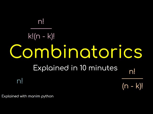 Combinatorics explained in 10 minutes! Explained with Animations