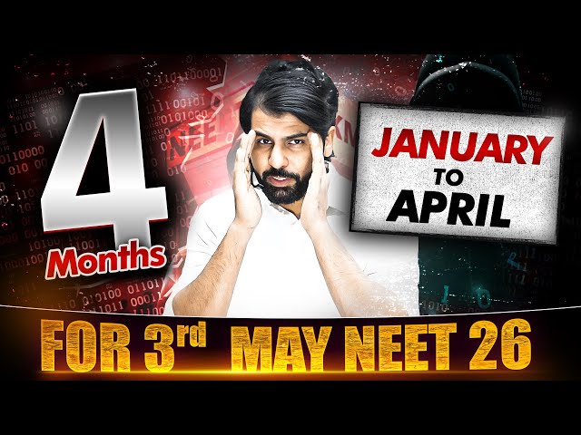 4 Months Strategy for NEET 2026 🔥 | January to April | 3rd May NEET 2026 ~ ABK Sir🔥