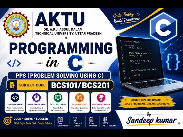 PPS Unit 1 One shot | PPS | Programming for Problem Solving | Unit 1 | BCS-101/201 | 1st year Aktu