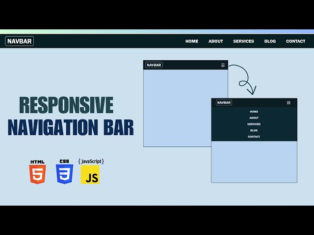 How to Create Responsive Navigation Bar Using HTML, CSS, & JavaScript | Navbar | Explained in Hindi