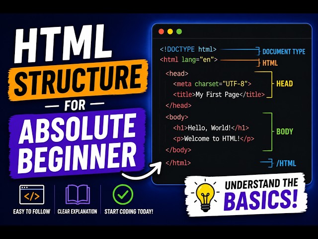 HTML DOCUMENT STRUCTURE FOR ABSOLUTE BEGINNER