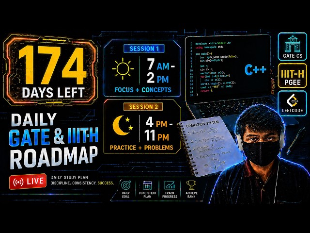 7 AM to 11 PM Live Grind Session 2| 174 Days to Top 7 IITs & IIITH PGEE