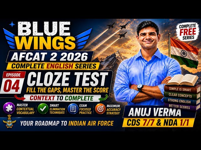 Cloze Test Tricks for AFCAT 2 2026 | Score Full Marks in English | Blue Wings 