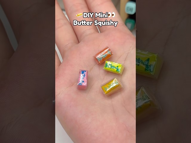 🧈DIY Super Mini Butter Squishy👀!? #diysquishy #papersquishy #cutecrafts #papercraft #diy