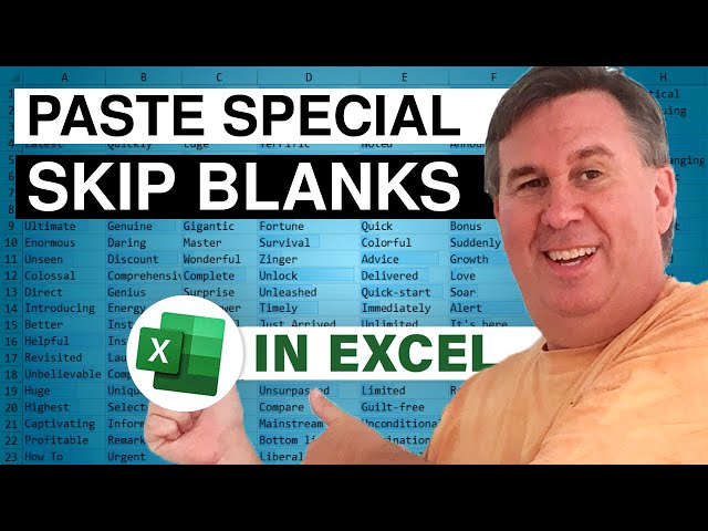 Excel - Paste Special, Skip Blanks: Episode 1559