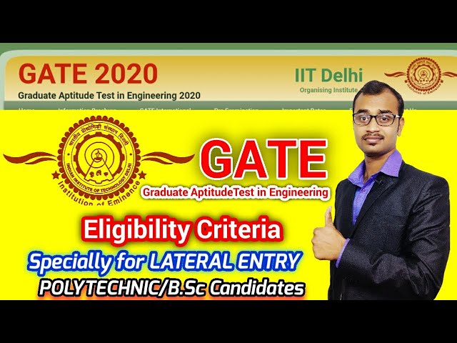 GATE eligibility🆕 specially  for lateral entry B.tech candidates?