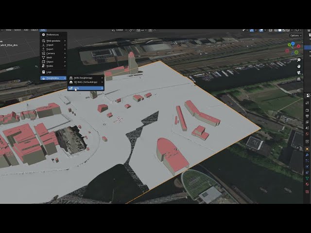 BlenderGIS addon Hoogtedata AHN