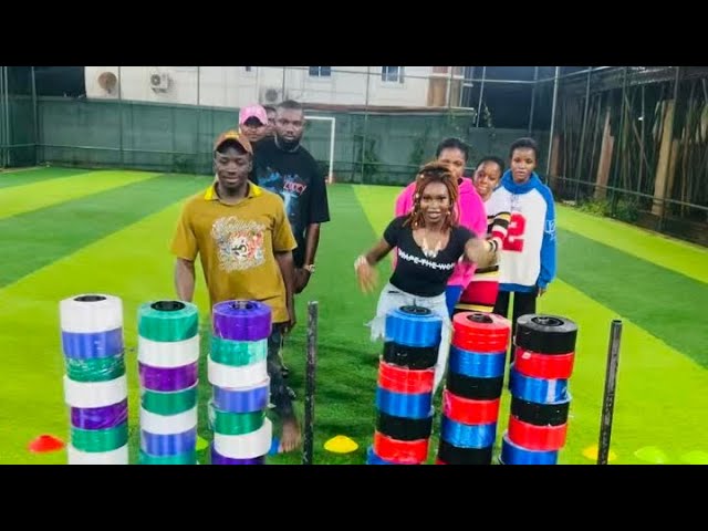 Boys vs girls on group color puzzle game challenge. 