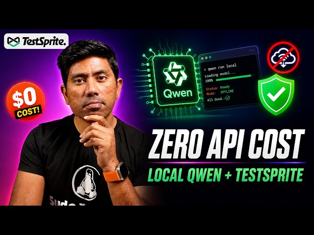TestSprite CLI + QWEN 3.6 (Local LLM) — Zero-Cost Agentic Software Testing