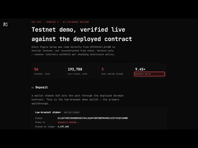 SAFU Protocol - SCF #44 Tranche 2 Demo (Stellar Testnet)