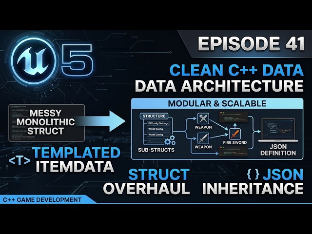 Clean C++ Data Architecture: Sub-Structs, Templated ItemData & JSON Inheritance - Ep41