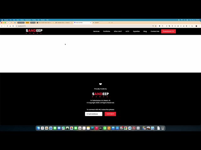 React Portfolio: Setup Header & Footer