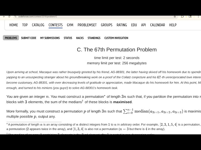 C.The 67th Permutation Problem  CodeForces 1090 Div 4