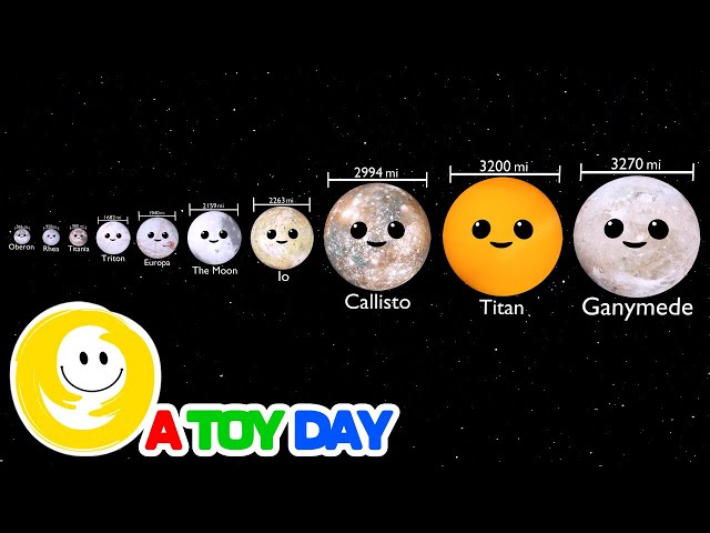Moons Comparison for kids 🌙🌖🪐🌎 | Planet video | How Many Moons Does Each Planet Have | Top 10 Moons