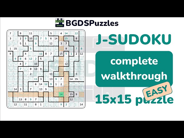 Jigsaw Sudoku 15x15 Complete Walkthrough | Easy Puzzle Solved Step by Step
