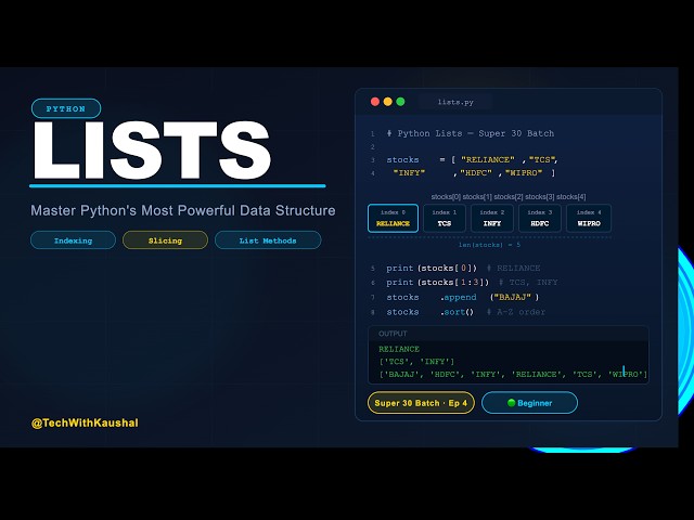 4. Python Lists Explained | Complete Guide to List Operations in Python
