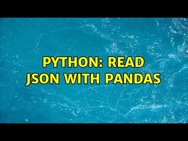 python: read json with pandas