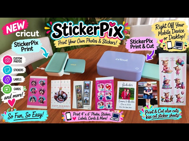 NEW Cricut StickerPix Print & Print + Cut! Print Photos and Stickers! First Look at BOTH Machines