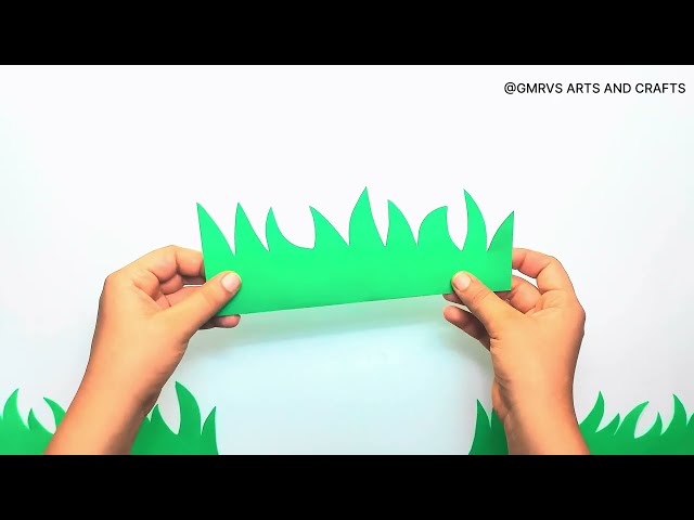 5 - Easy paper grass making tutorial |GMRVS ARTS AND CRAFTS| #grass #papercutting