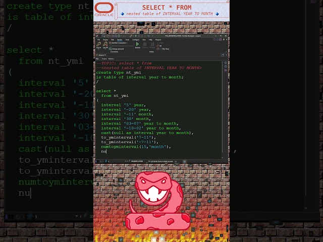 select from nested table of INTERVAL YEAR TO MONTH