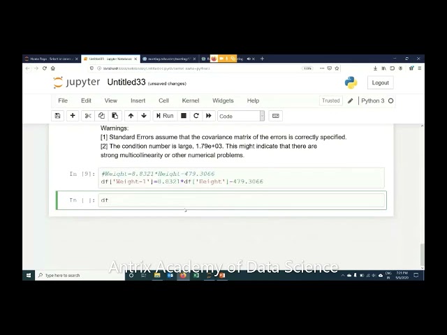 Using Statsmodels package for Linear Regression