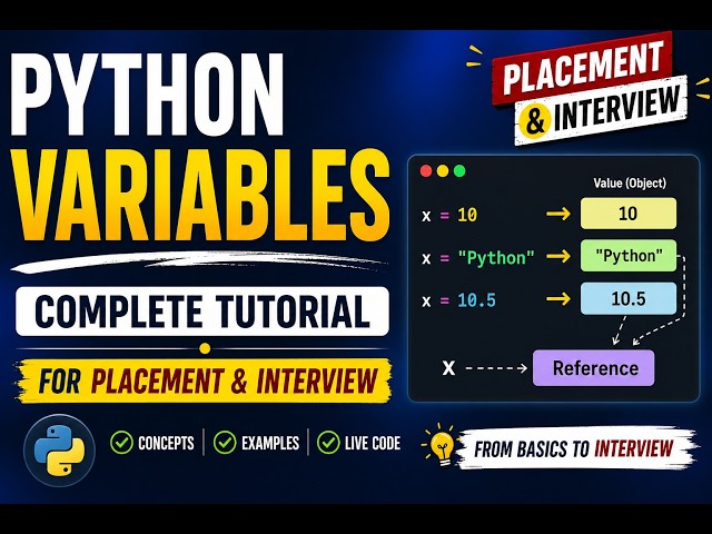 Python Variables | Complete Tutorial for Placement & Interview
