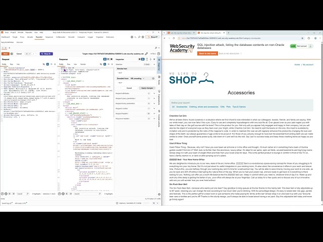 SQL Injection: Listing Database Contents on Non-Oracle Databases | PortSwigger