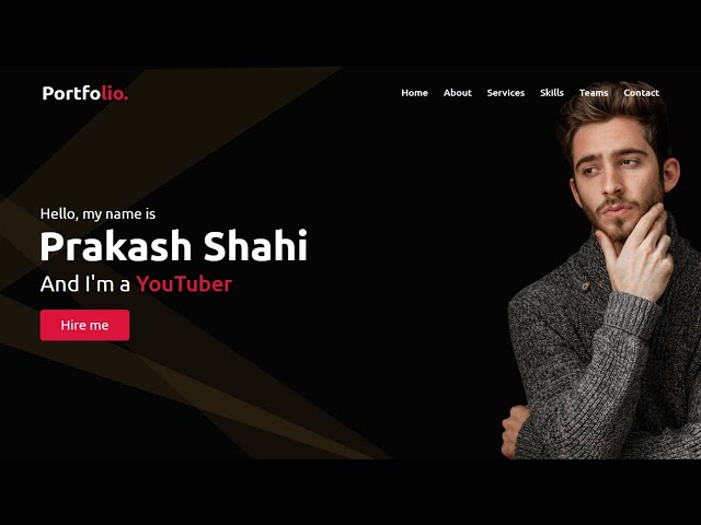 Responsive Personal Portfolio Website Design using HTML CSS & JavaScript