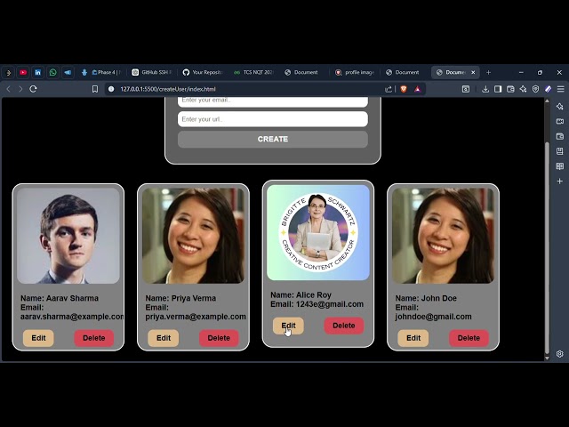 createUserCards mini-project