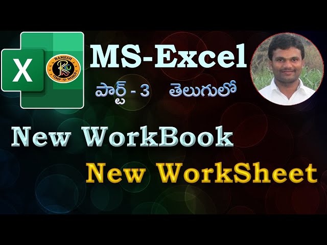 Excel Basics Part 3 in Telugu || MS EXCEL || By K. Ramesh