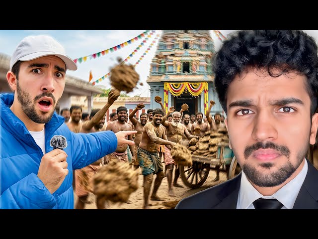 Foreigners in India 🇮🇳 | Po*p 💩 Throwing Festival