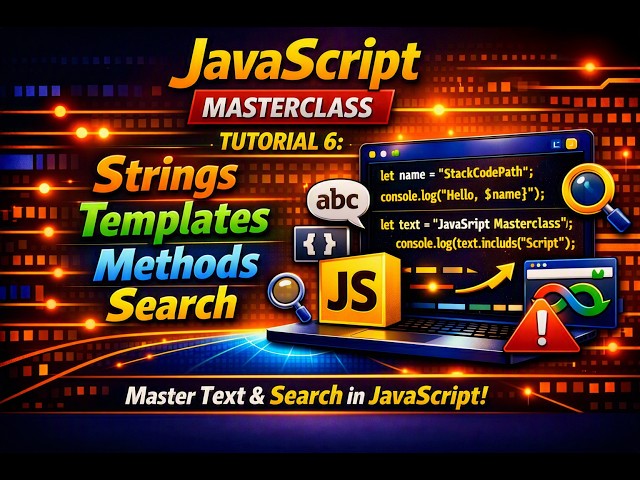 JavaScript Masterclass – Tutorial 7: JavaScript Strings, Templates, Methods & Search