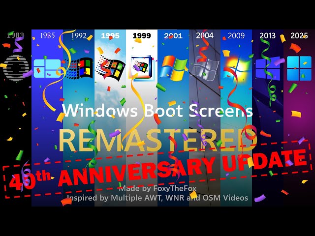 Microsoft Windows Boot Screens REMASTERED - 40th Anniversary Update