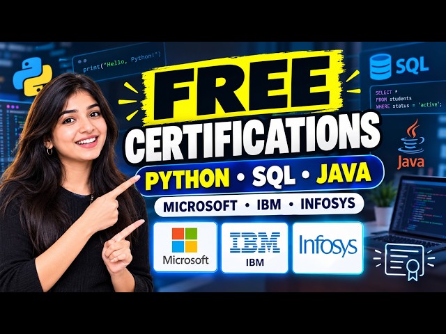 FREE Python, SQL & Java Certifications 🔥 Microsoft, IBM & Infosys | 2026| Latest Hiring Updates