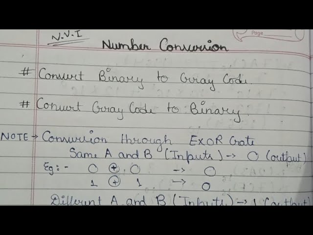 Binary to Gray Code and Gray Code to Binary Conversion | Number Conversion | IT Education 